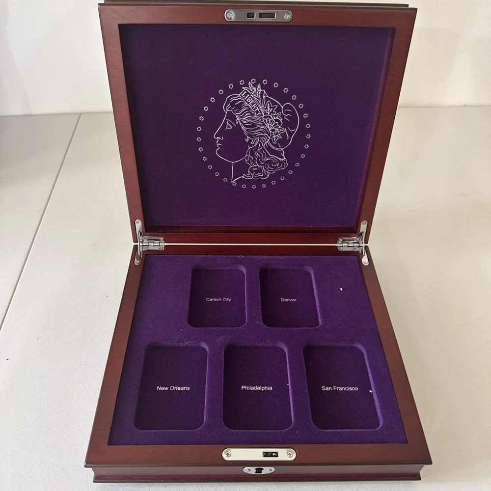 The Complete Unc. U S Morgan Silver Dollar Mint Collection EMPTY BOX ONLY/No Key